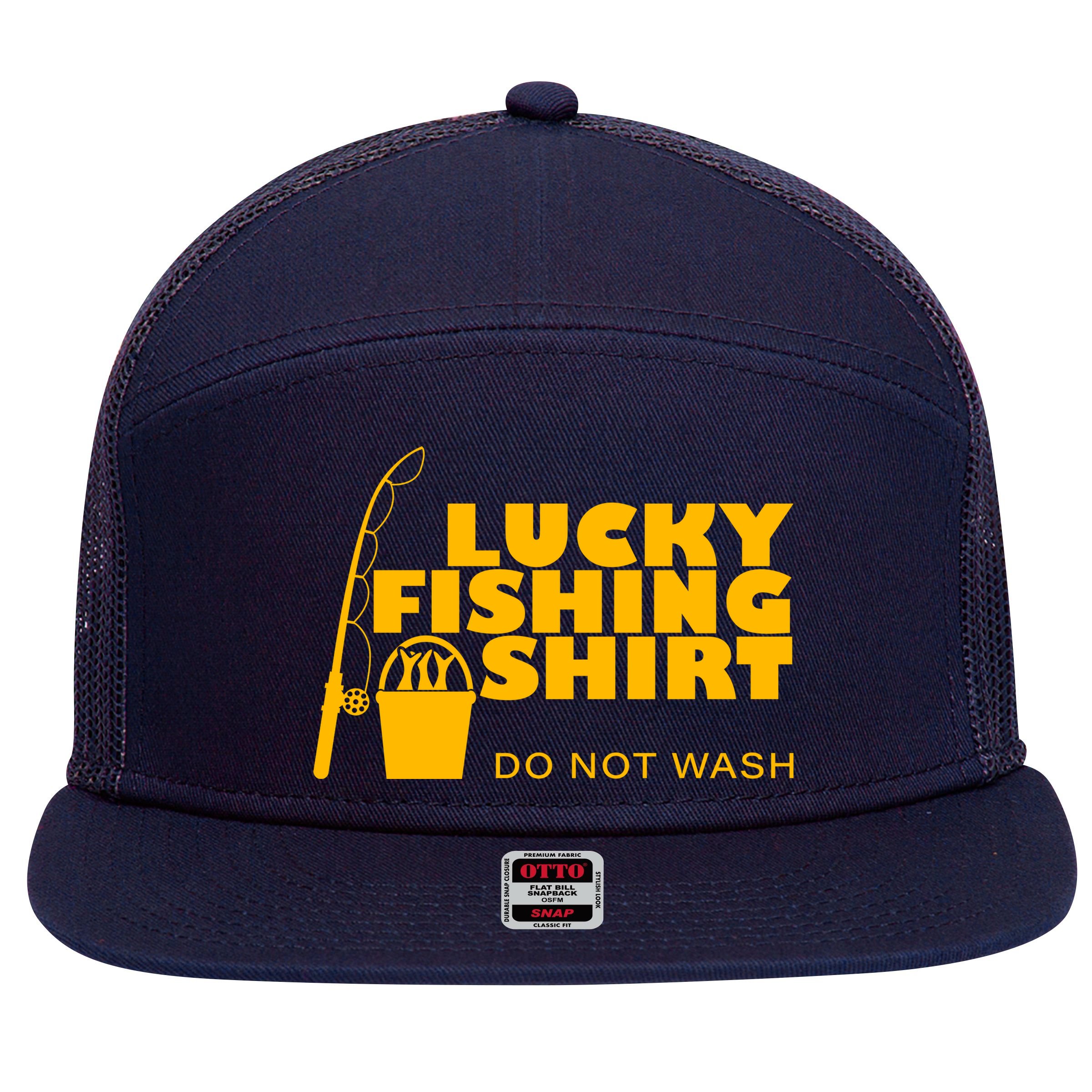 Lucky Fishing 7 Panel Mesh Trucker Snapback Hat