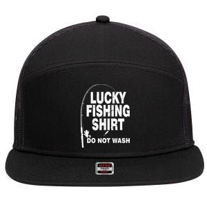 Lucky Fishing Shirt Do Not Wash 7 Panel Mesh Trucker Snapback Hat