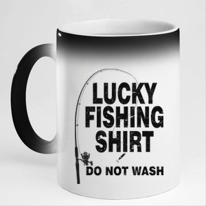 Lucky Fishing Shirt Do Not Wash 11oz Black Color Changing Mug