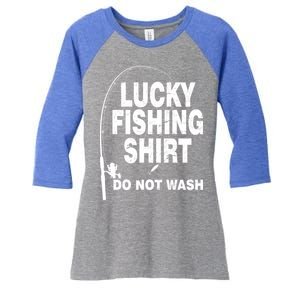 Lucky Fishing Shirt Do Not Wash Women's Tri-Blend 3/4-Sleeve Raglan Shirt