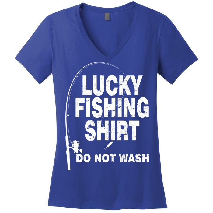 Lucky Fishing Shirt Do Not Wash Women's V-Neck T-Shirt