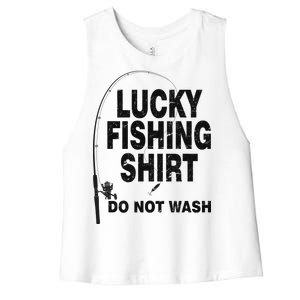 Lucky Fishing Shirt Do Not Wash Women's Racerback Cropped Tank