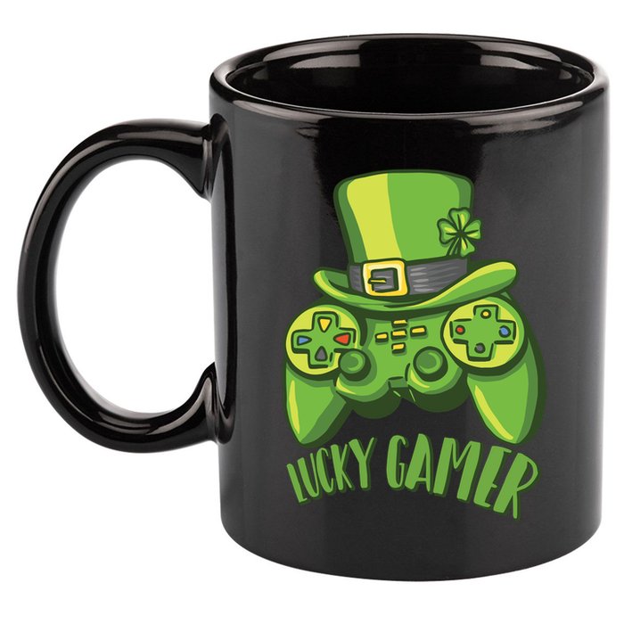 Lucky Gamer 11oz C Handle Ceramic Mug