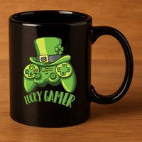 Lucky Gamer 11oz C Handle Ceramic Mug