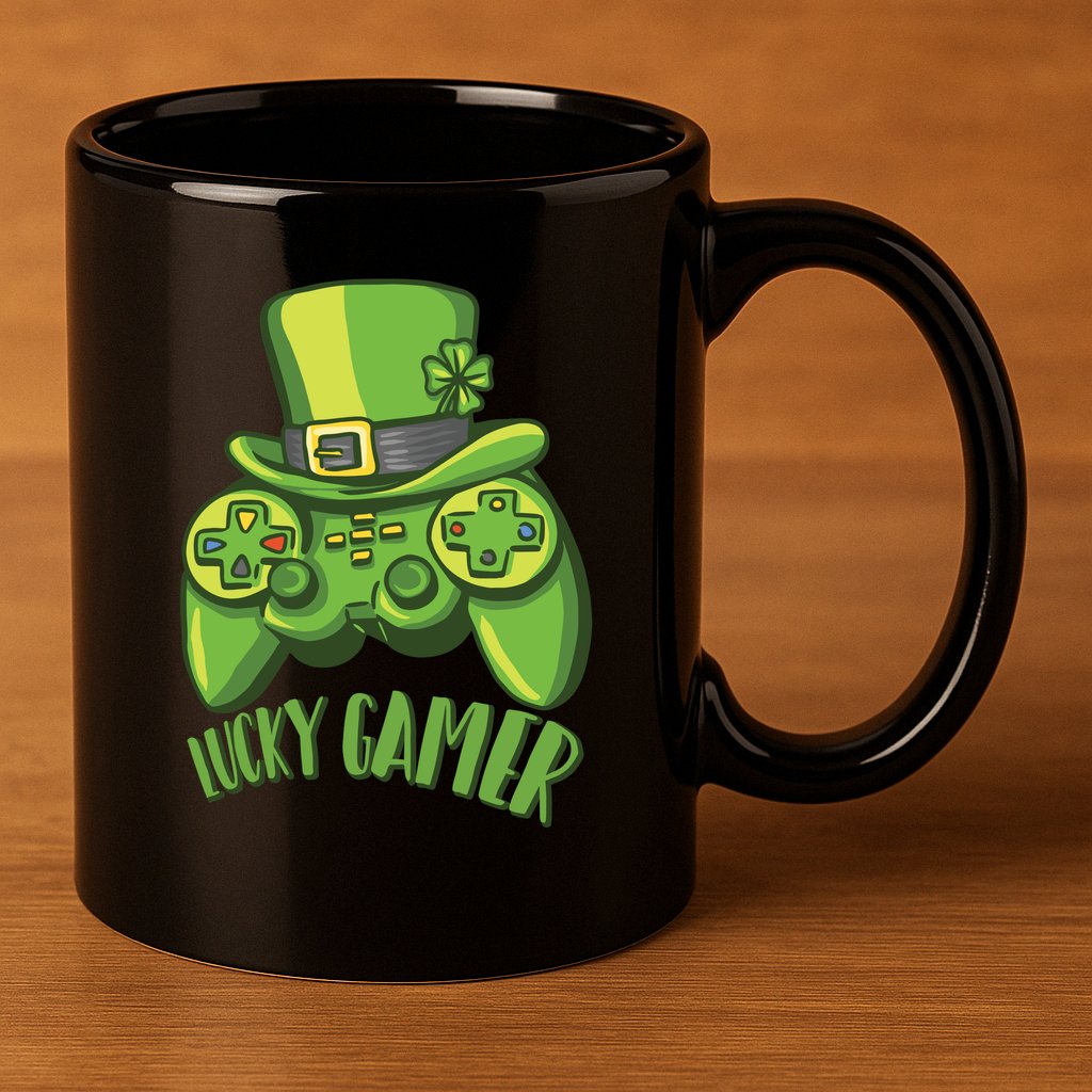 Lucky Gamer 11oz C Handle Ceramic Mug