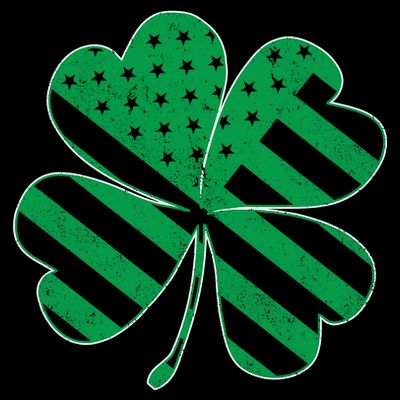 Lucky Irish American Clover Flag T-Shirt