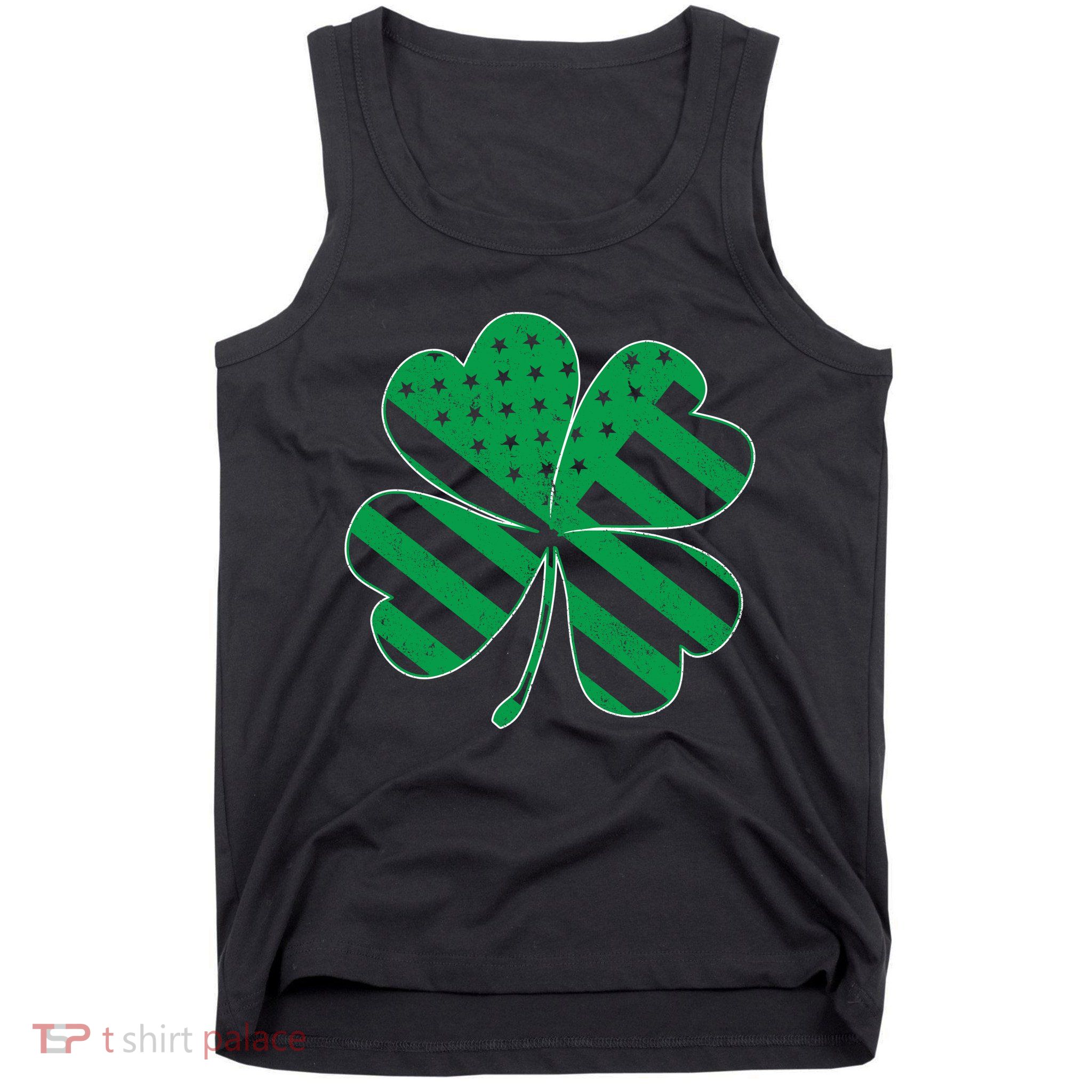 Lucky Irish American Clover Flag Tank Top