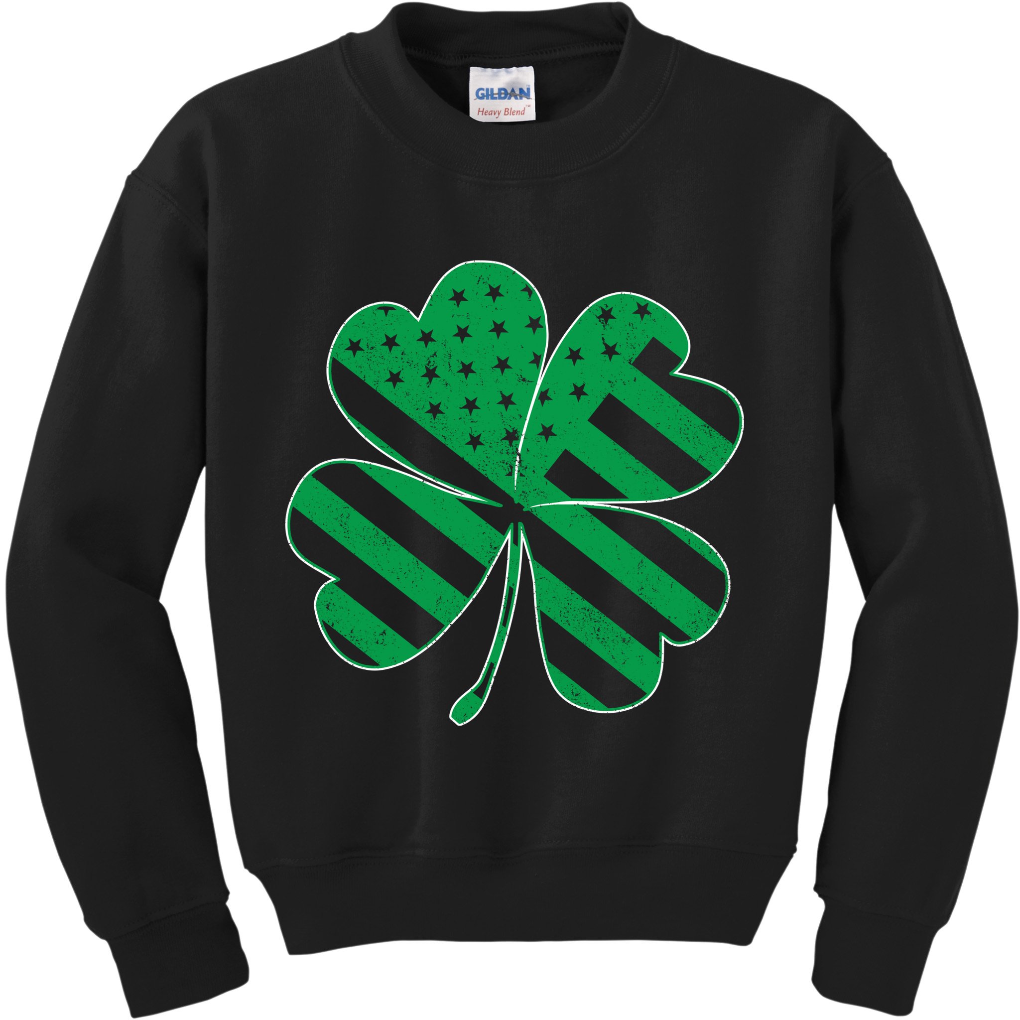 Lucky Irish American Clover Flag Kids Sweatshirt