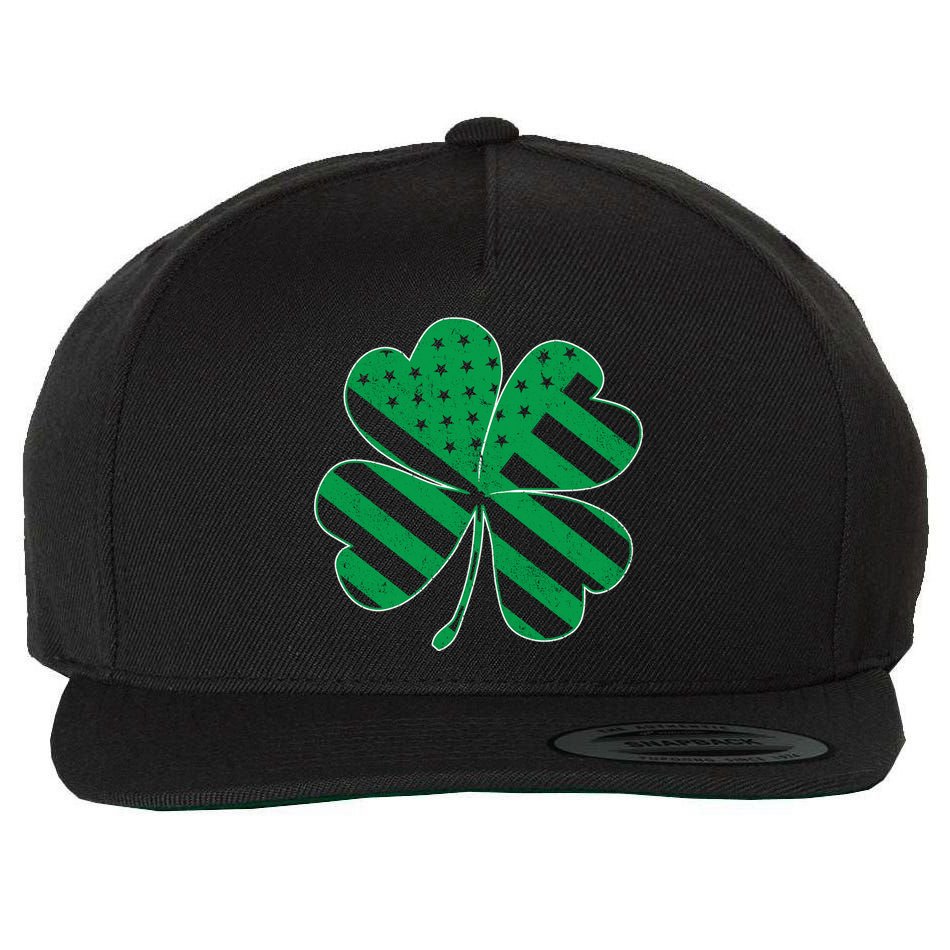 Lucky Irish American Clover Flag Wool Snapback Cap