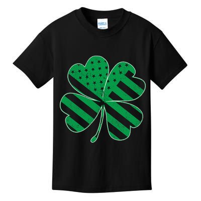 Lucky Irish American Clover Flag Kids T-Shirt