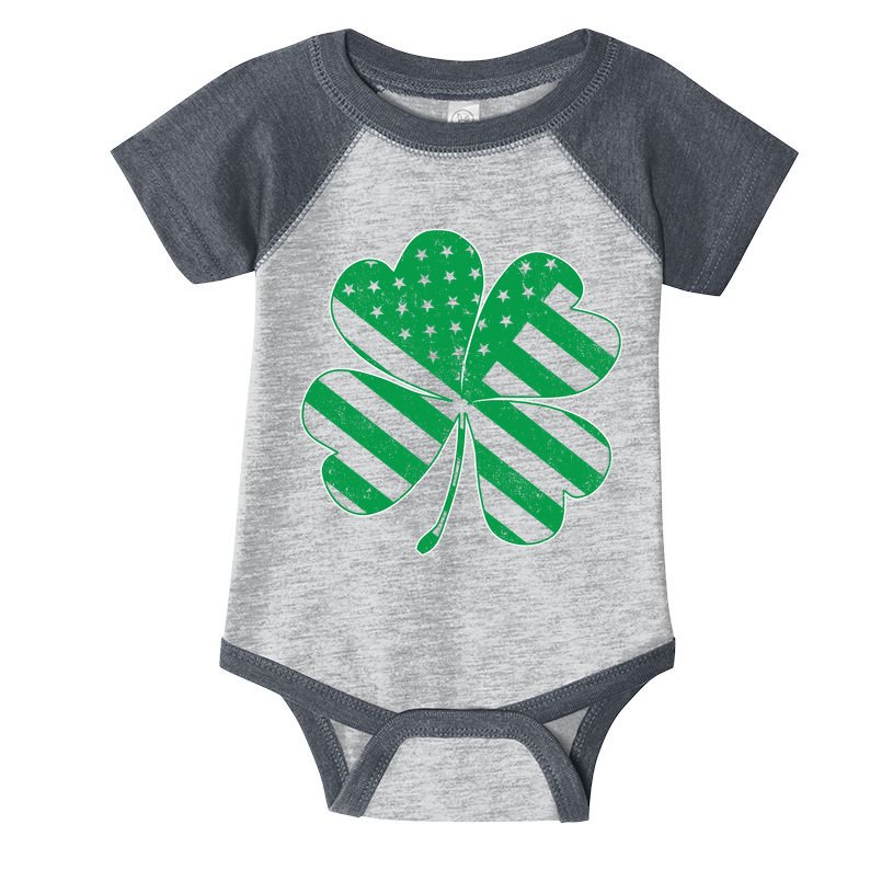 Lucky Irish American Clover Flag Infant Baby Jersey Bodysuit