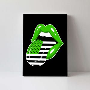 Lucky Irish Lips USA American Flag Canvas