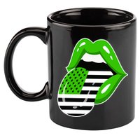 Lucky Irish Lips USA American Flag 11oz C Handle Ceramic Mug