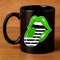 Lucky Irish Lips USA American Flag 11oz C Handle Ceramic Mug