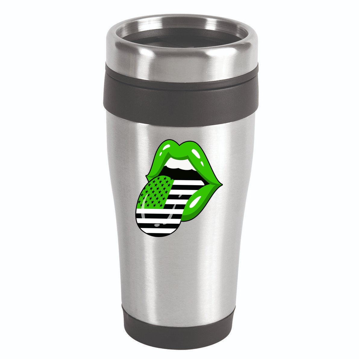 Lucky Irish Lips USA American Flag 16oz Travel Tumbler