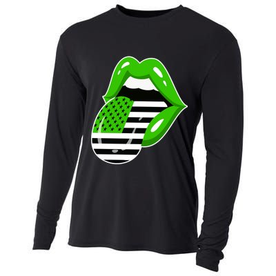 Lucky Irish Lips USA American Flag Cooling Performance Long Sleeve Crew