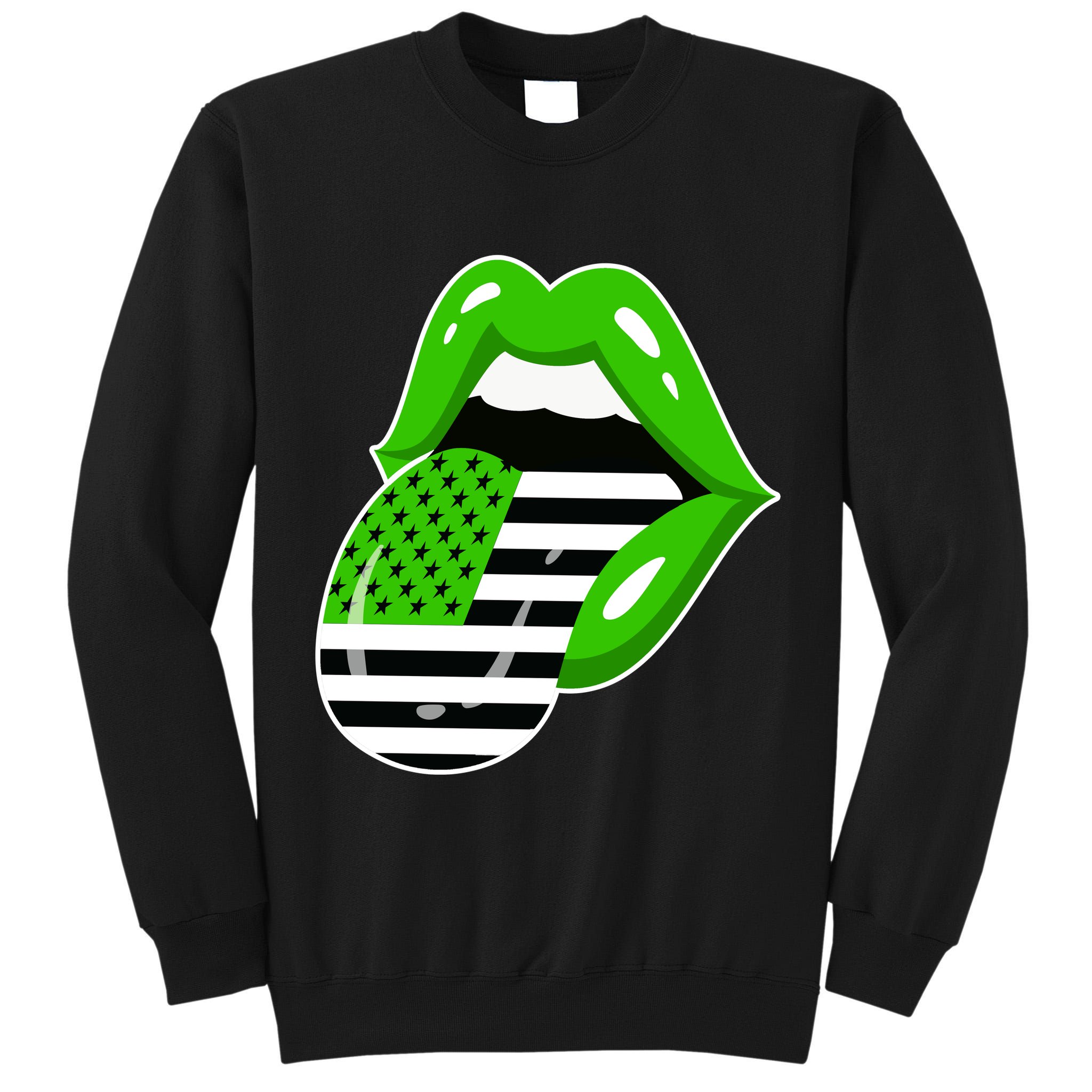 Lucky Irish Lips USA American Flag Tall Sweatshirt