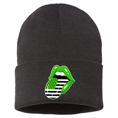 Lucky Irish Lips USA American Flag Sustainable Knit Beanie