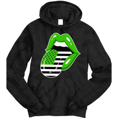 Lucky Irish Lips USA American Flag Tie Dye Hoodie