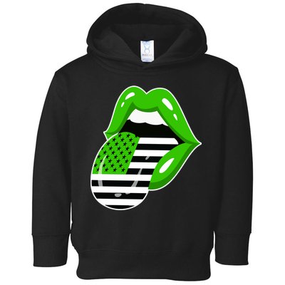 Lucky Irish Lips USA American Flag Toddler Hoodie