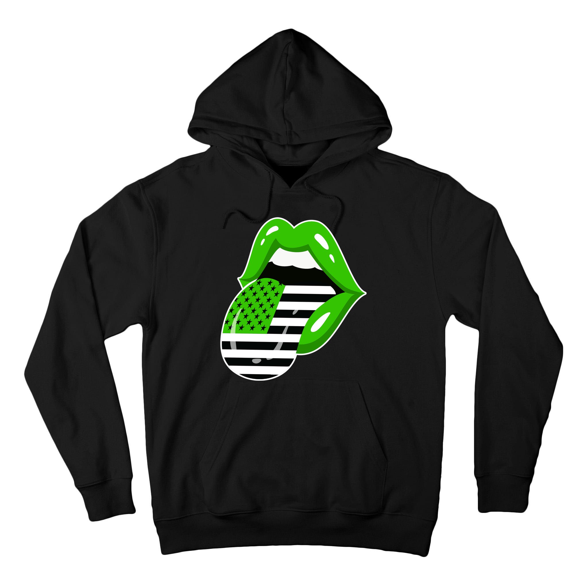 Lucky Irish Lips USA American Flag Tall Hoodie