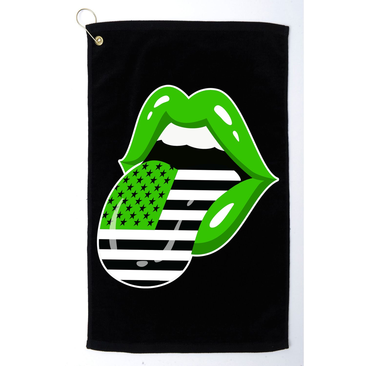 Lucky Irish Lips USA American Flag Golf Towel