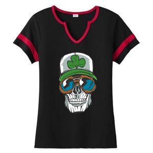 Lucky Irish Skull Ladies Halftime Notch Neck Tee