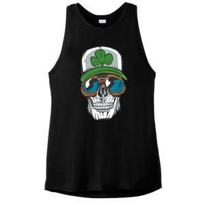 Lucky Irish Skull Ladies PosiCharge Tri-Blend Wicking Tank