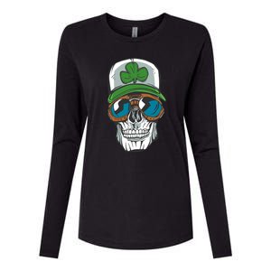 Lucky Irish Skull Womens Cotton Relaxed Long Sleeve T-Shirt