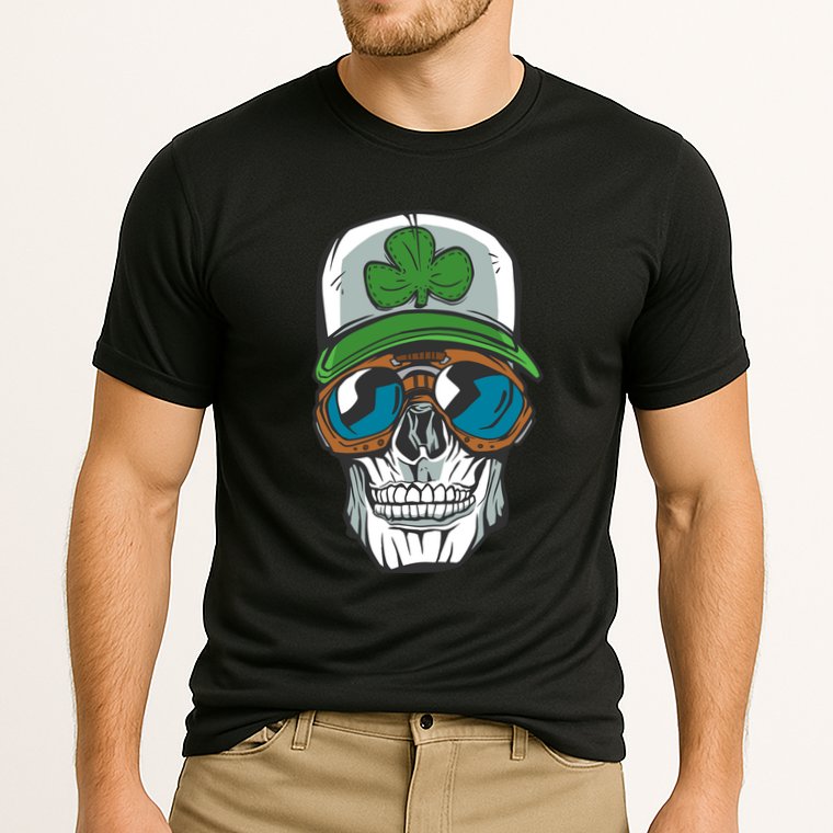 Lucky Irish Skull Cooling Performance Crew T-Shirt