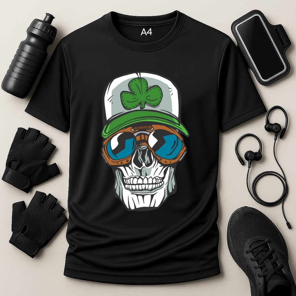 Lucky Irish Skull Cooling Performance Crew T-Shirt