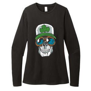 Lucky Irish Skull Womens CVC Long Sleeve Shirt