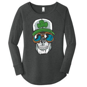 Lucky Irish Skull Women's Perfect Tri Tunic Long Sleeve Shirt