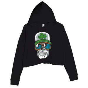 Lucky Irish Skull Crop Fleece Hoodie