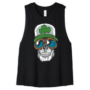 Lucky Irish Skull Women's Racerback Cropped Tank