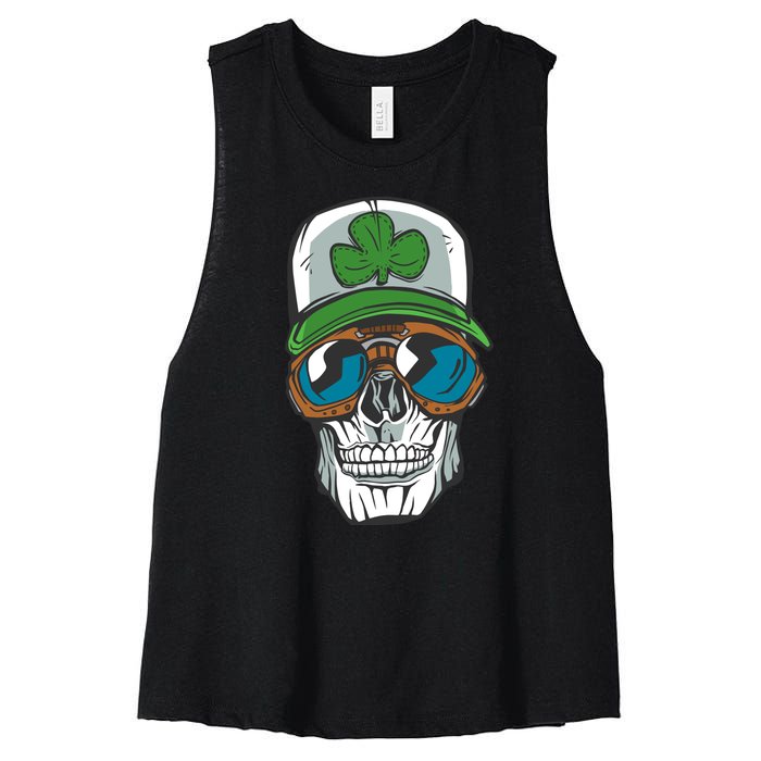 Lucky Irish Skull Women's Racerback Cropped Tank