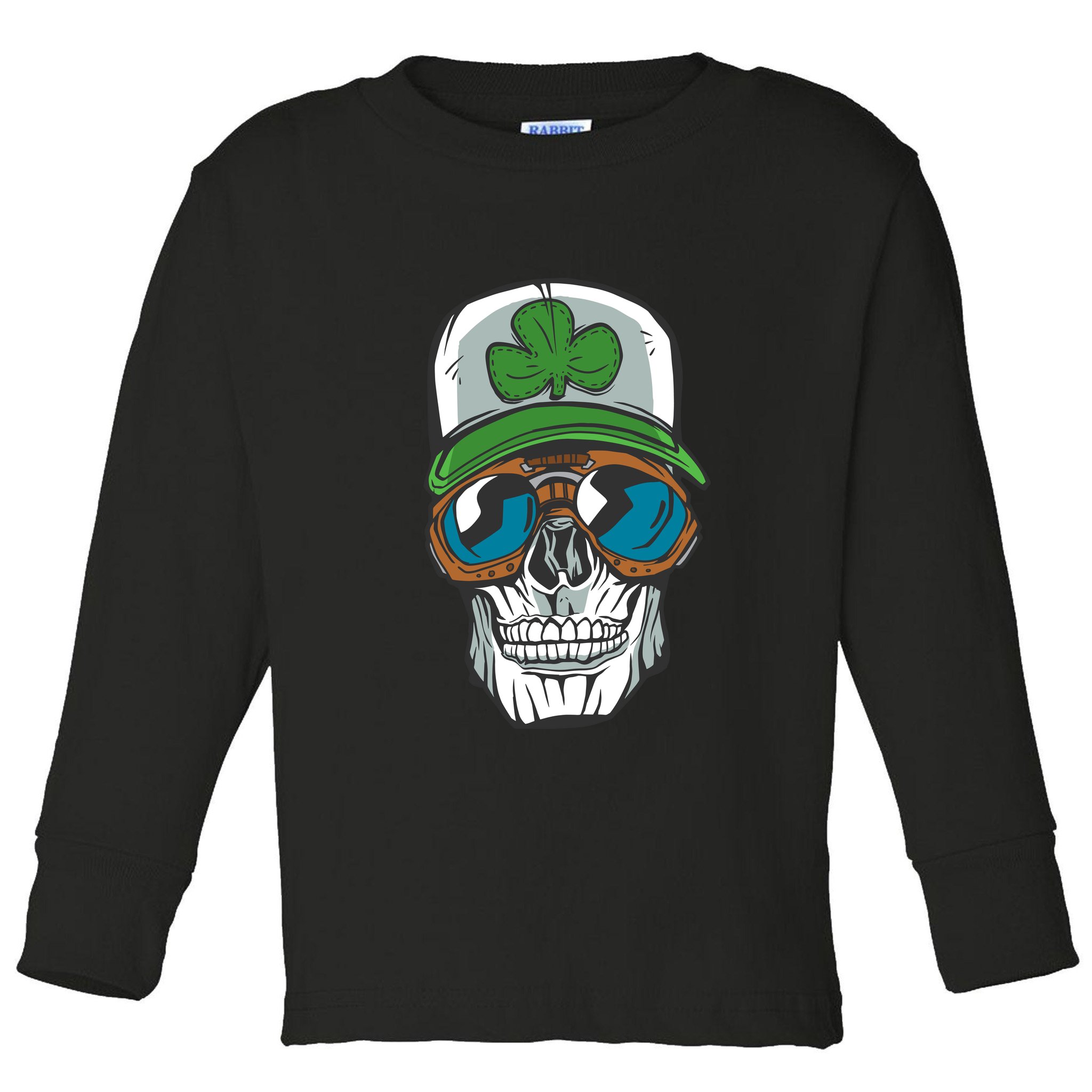 Lucky Irish Skull Toddler Long Sleeve Shirt