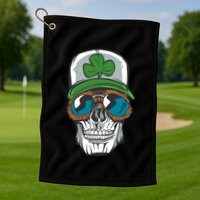 Lucky Irish Skull Golf Towel