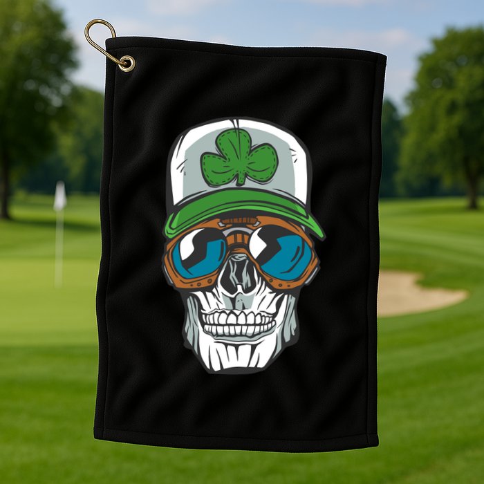 Lucky Irish Skull Golf Towel