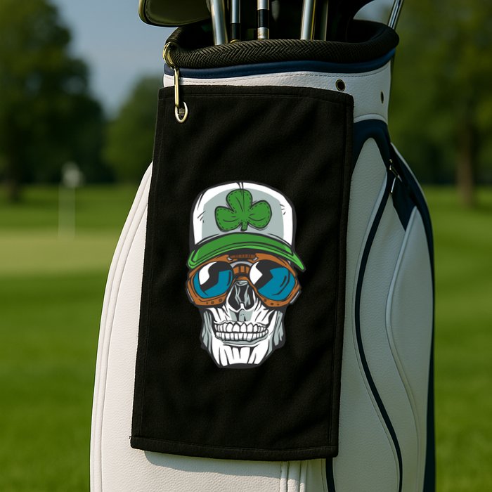 Lucky Irish Skull Golf Towel