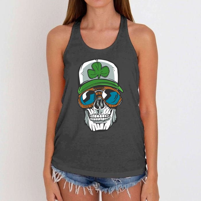 Lucky Irish Skull Women's Knotted Racerback Tank