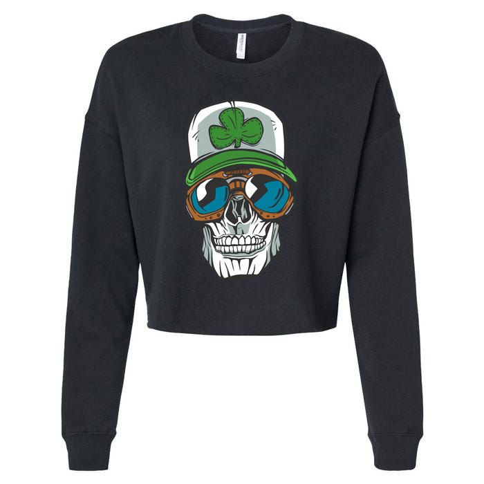 Lucky Irish Skull Cropped Pullover Crew