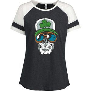 Lucky Irish Skull Enza Ladies Jersey Colorblock Tee