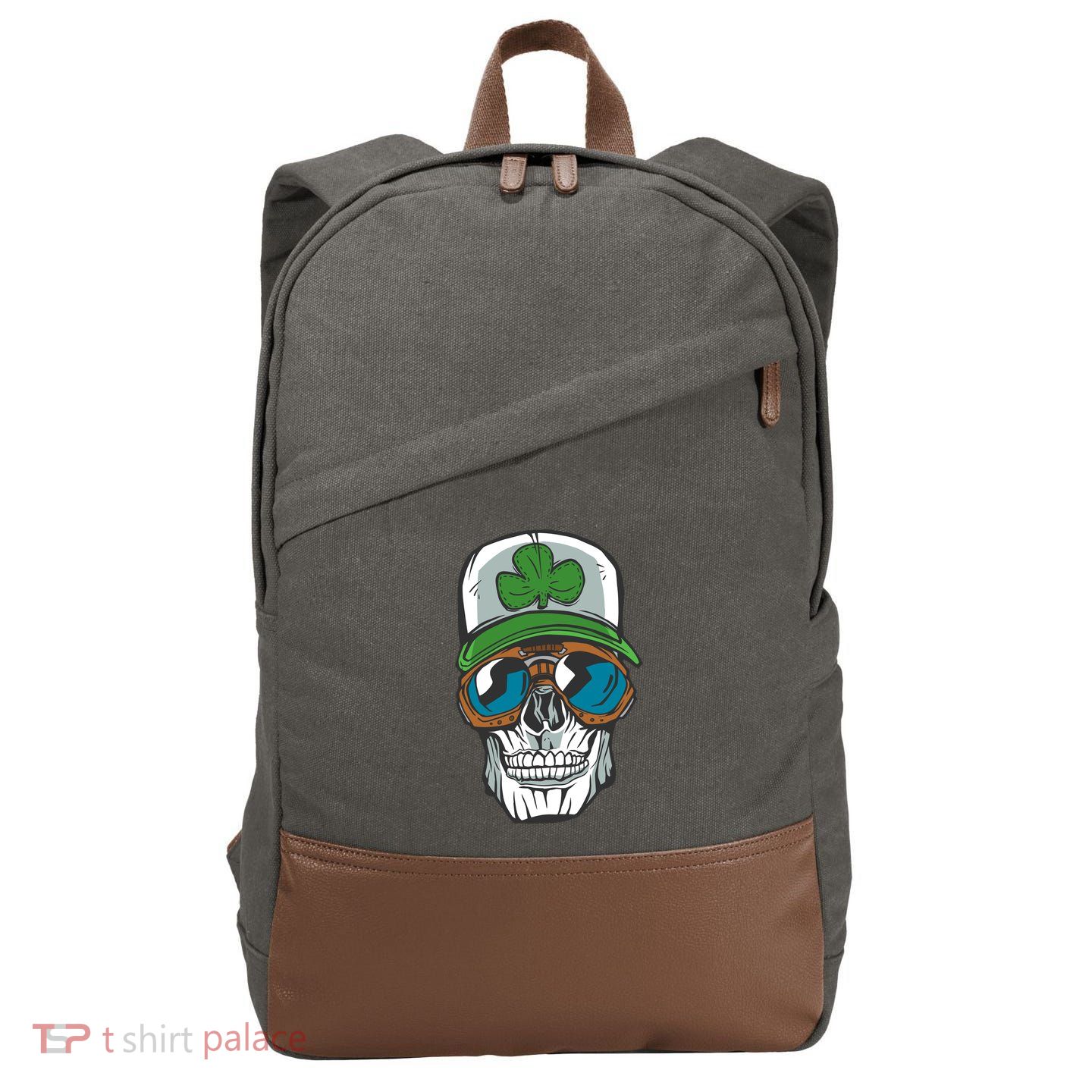 Lucky Irish Skull Cotton Canvas Backpack