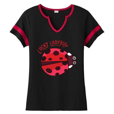 Lucky Ladybug Ladies Halftime Notch Neck Tee