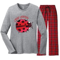 Lucky Ladybug Women's Long Sleeve Flannel Pajama Set 