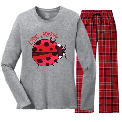 Lucky Ladybug Women's Long Sleeve Flannel Pajama Set 