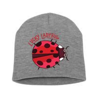 Lucky Ladybug Short Acrylic Beanie