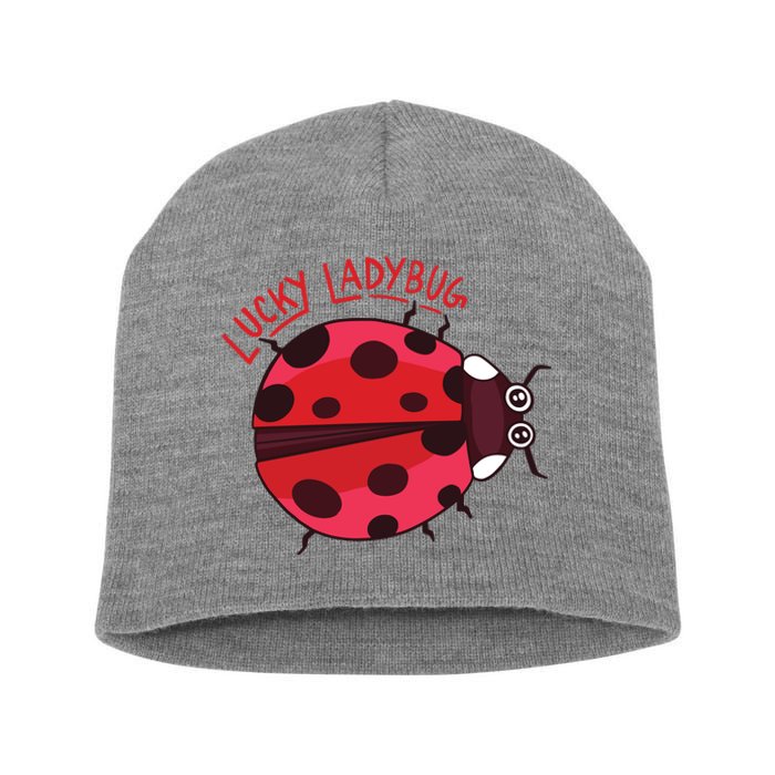 Lucky Ladybug Short Acrylic Beanie