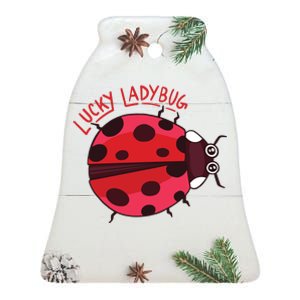 Lucky Ladybug Ceramic Bell Ornament